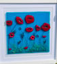 Poppies- fused glass framed art (made to order)  - Image 4