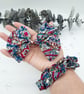Raspberry pink, teal, clip on bow, scrunchie,  matching set, free UK delivery.   - Image 5