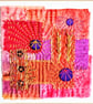 Abstract mixed media textile wall hanging, contemporary wall fabric decor - Image 2