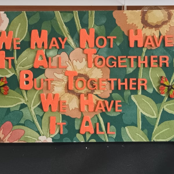 Hand decorated hanging wooden sign 
