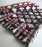 Handwoven Lambswool Cowl in Reds and Green 2 - Image 5