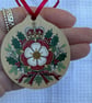 Tudor Rose Wooden Hanging Decoration – Tudor Christmas Ornament, British History - Image 2