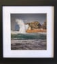 Framed Photographic Greetings Card - Portreath Harbour Waves, Cornwall