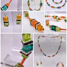 Crystal jewellery set, necklace, bracelet, earrings 