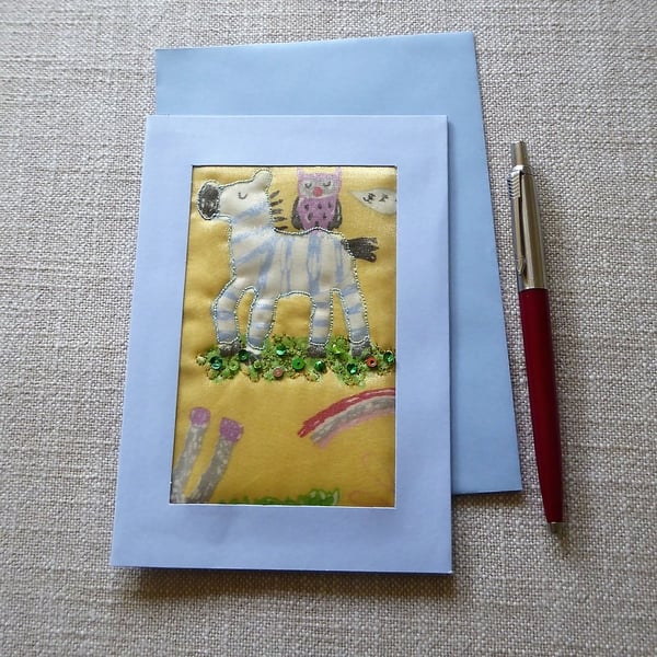 Individually Hand Crafted Textile Blank Card