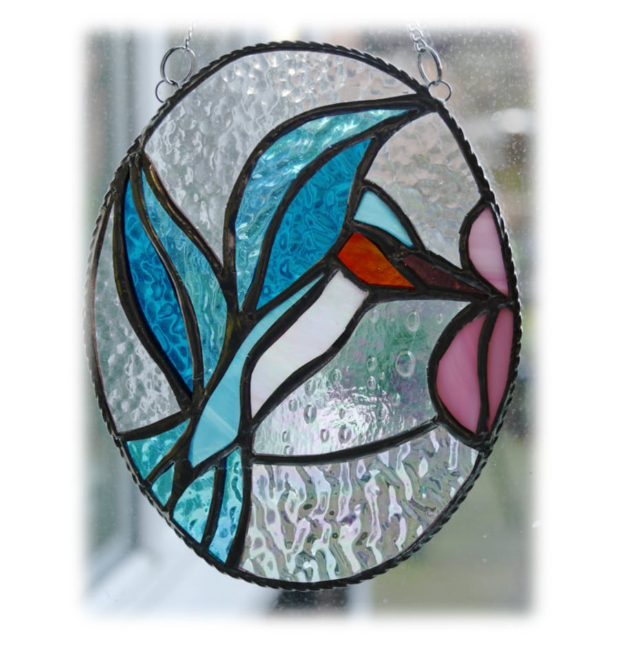 Hummingbird Picture Stained Glass Suncatcher Bird Kingfisher 012
