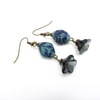 Czech Glass Lozenge and Petal earrings