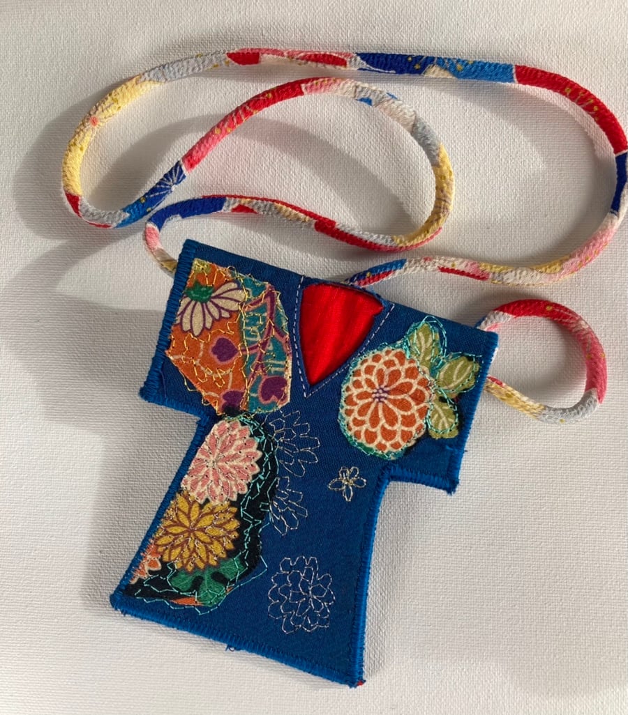 Blue Kimono Pendant