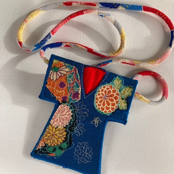 Blue Kimono Pendant