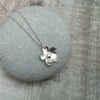 Sterling Silver Hammered Flower Pendant Necklace - NEK079