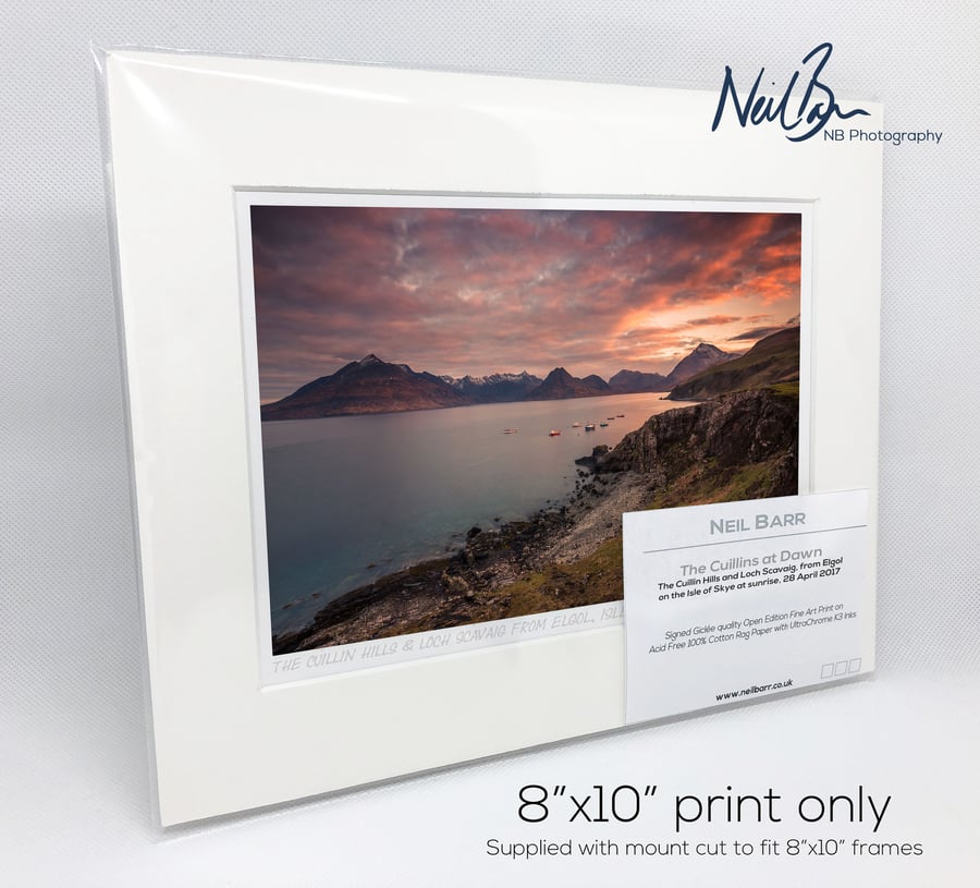 Cuillin Hills & Loch Scavaig from Elgol, Skye - A5 (10" x 8") Unframed Print