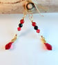 Swarovski Ruby Red Teardrop Earrings - Handmade In Devon - Image 6