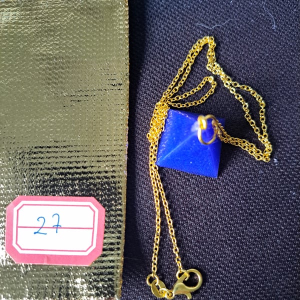 Handmade Resin Pendant Necklace – Unique Gift with Gold Chain or Cord