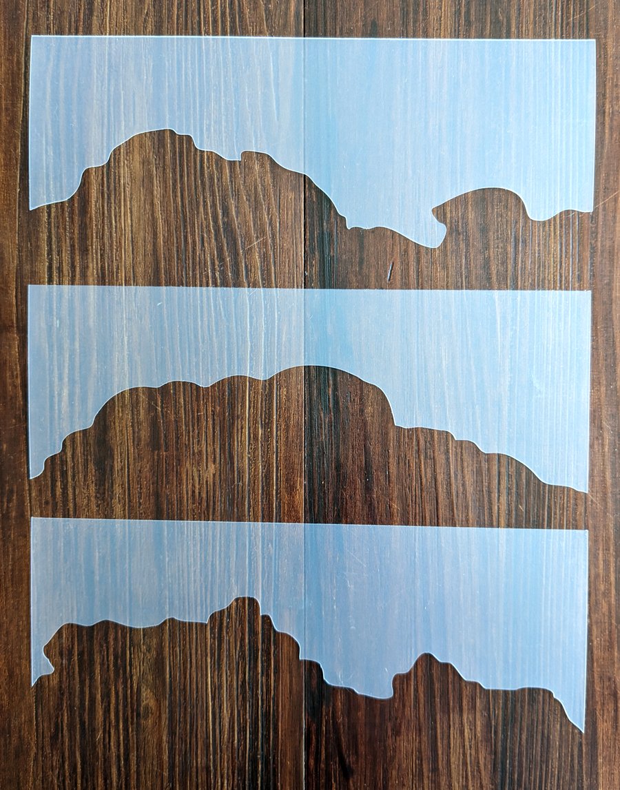 Cloud Tops Stencils (set of 3) Reusable PP Sheet for Arts & Crafts