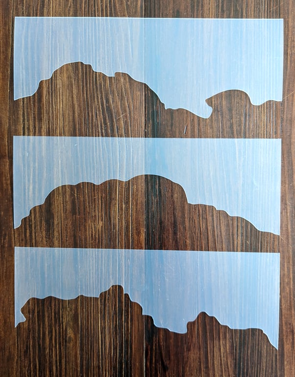 Cloud Tops Stencils (set of 3) Reusable PP Sheet for Arts & Crafts