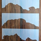 Cloud Tops Stencils (set of 3) Reusable PP Sheet for Arts & Crafts