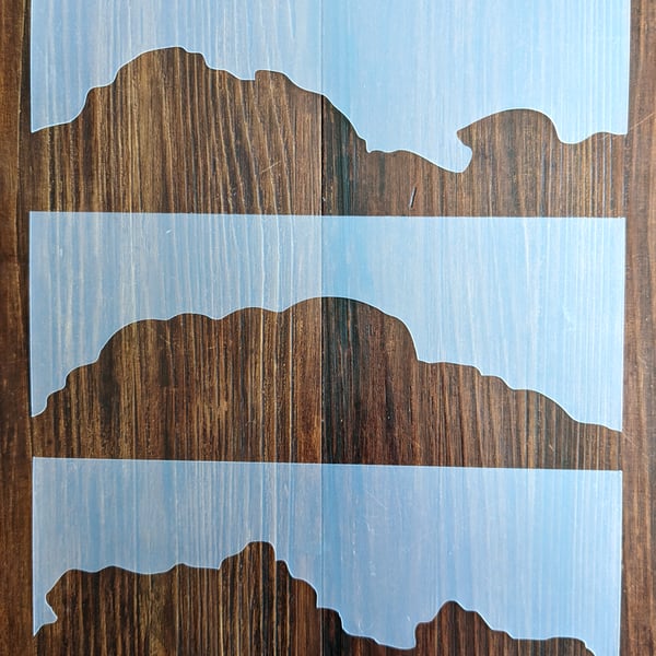 Cloud Tops Stencils (set of 3) Reusable PP Sheet for Arts & Crafts