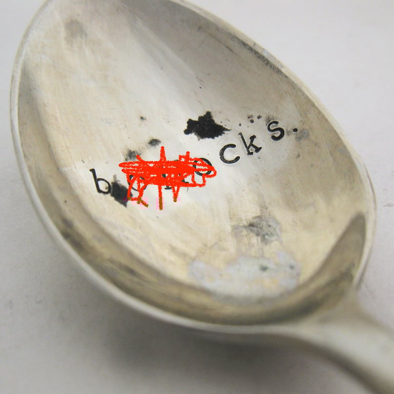 Rude sweary teaspoon, adults only, b-llocks