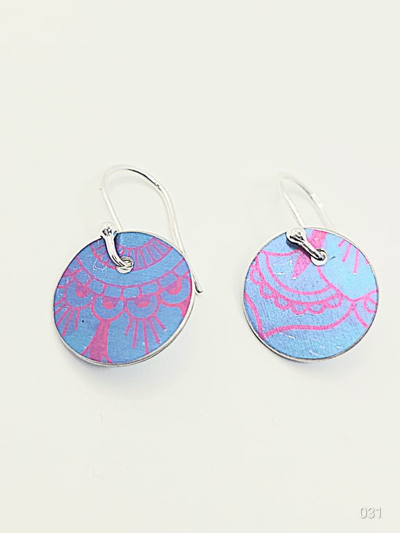 031 - Handmade Aluminium and Silver Reversible Earrings