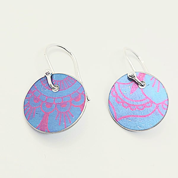 031 - Handmade Aluminium and Silver Reversible Earrings
