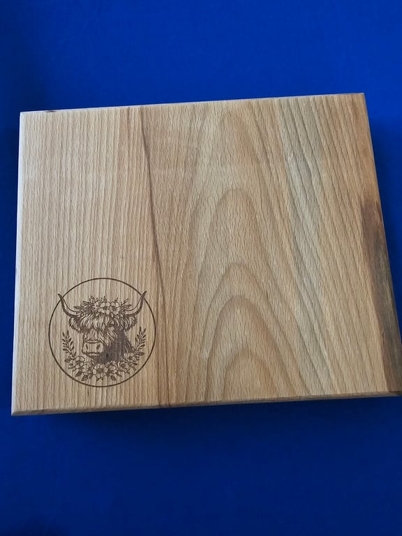 Highland cow chopping board- beechwood 