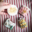 Handmade Decorated Gingerbread House Biscuits - Pastel Christmas Cookie Gift Box