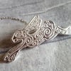 Andromeda - etched silver hare brooch