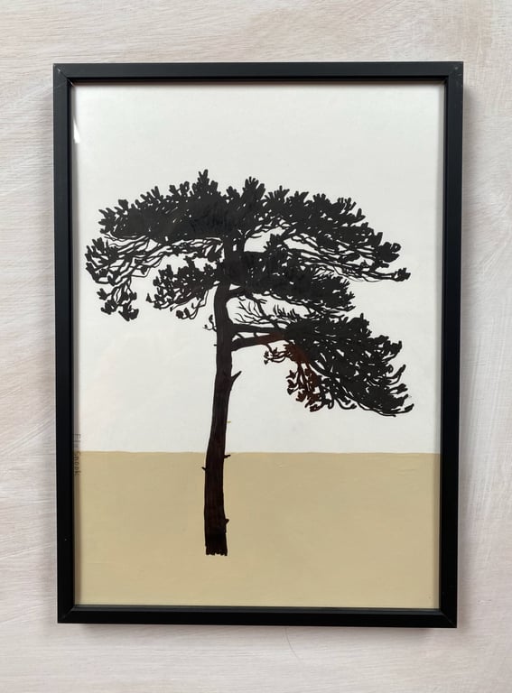 Lewes Pine no.70, Original artwork, A4 size, Yellow