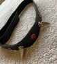 Black leather choker with 2 Spikes and 3 Red Gemstones - Image 6