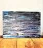 Abstract Lake Painting with Flowers, Acrylics on Canvas, 40 x 30cm, Serenity. - Image 4