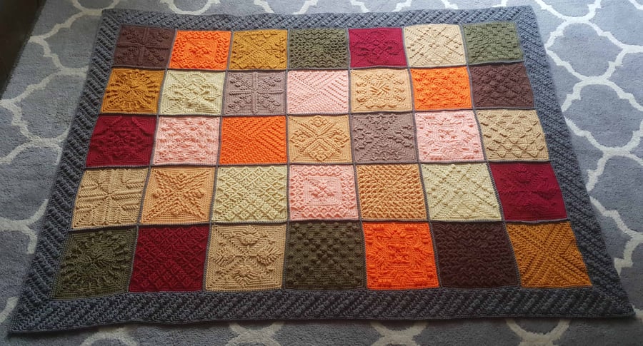 Modern Crochet Sampler Blanket - Stardust Melodies - Graphite