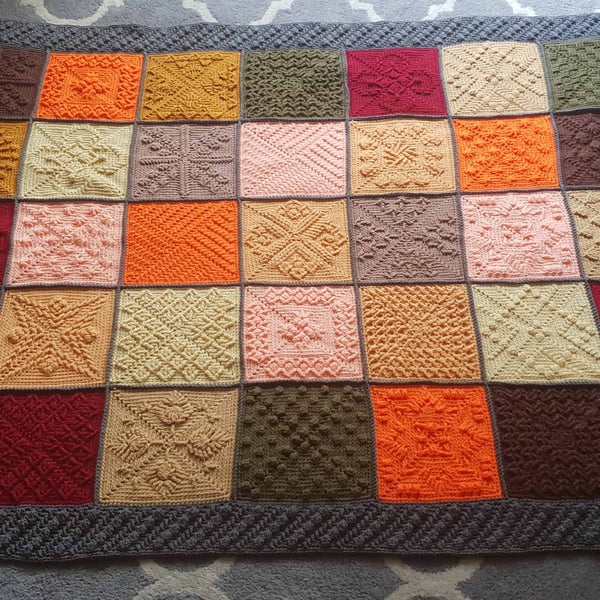 Modern Crochet Sampler Blanket - Stardust Melodies - Graphite