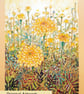 Golden Marigolds Original Oil pastel painting, A4 artwork, wall art - Image 6