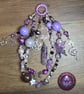 Handmade Amethyst Point Phone Charm, Moon Pentagram Fairy Beads Accessory