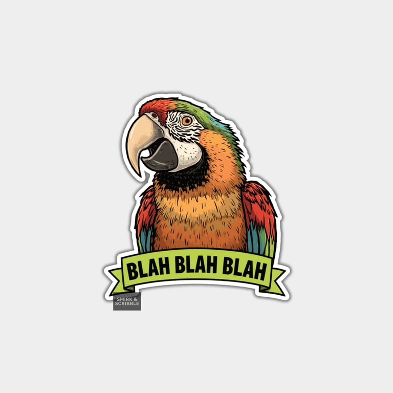 Funny Vinyl Sticker For Adults - Cute Cheeky Parrot