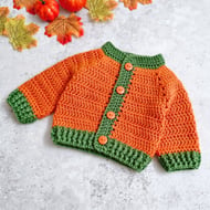 Pumpkin Crochet Baby Cardigan - First Halloween Gift