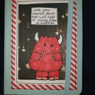Quirky art worry monster A6 lined hardbacked notebook, anxiety, journal,