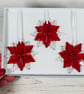 Red fused glass Christmas  snowflake decoration