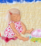 Seaside beach textile artwork - children on beach - Image 2