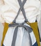 Stripe Denim and Mustard Canvas Apron, Adjustable Crossback Design No23.1 - Image 6