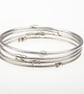 Sterling Silver Stacking Bangle with Silver Twists - Image 1