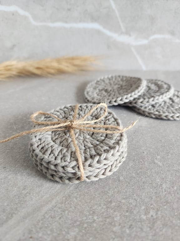 Set of 3 reusable crochet face scrubbies, cotton pads