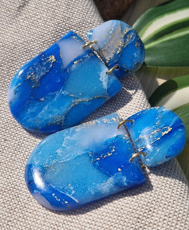 Polymer Clay Earrings: Shoreline 