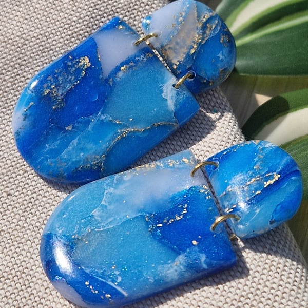 Polymer Clay Earrings: Shoreline 