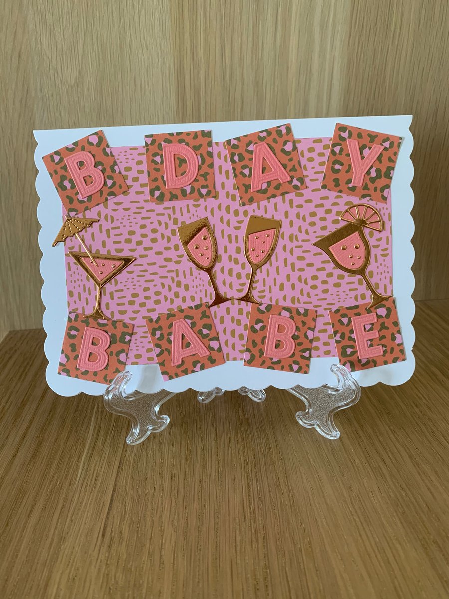 B Day Babe Cocktail Birthday Card 