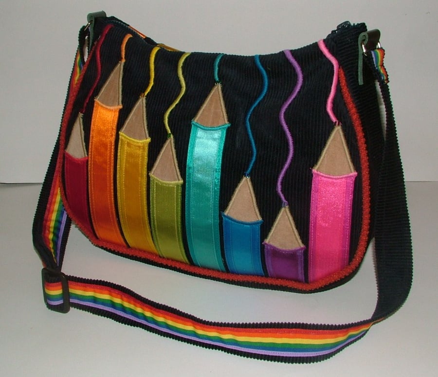  LARGE MULTI COLOURED RIBBON PENCIL BAG