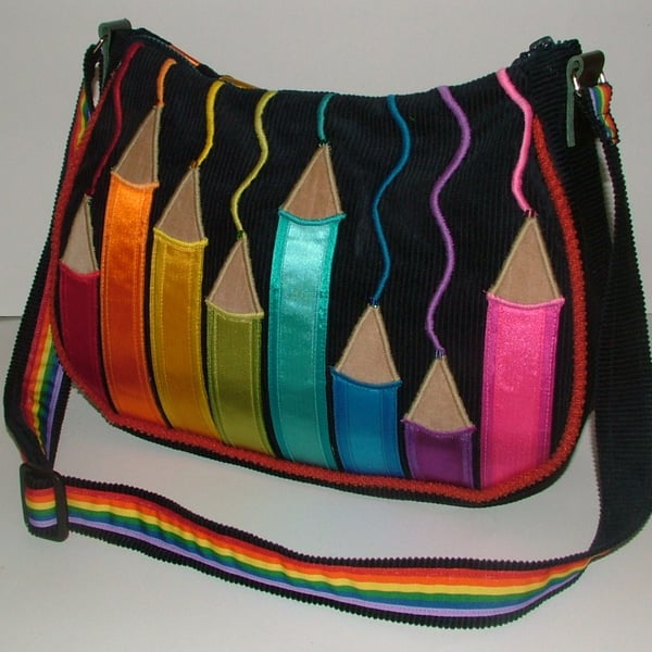  LARGE MULTI COLOURED RIBBON PENCIL BAG