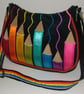  LARGE MULTI COLOURED RIBBON PENCIL BAG - Image 1