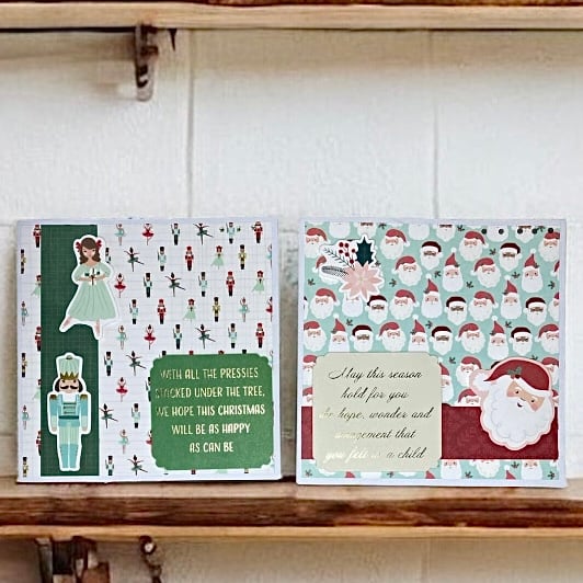 Christmas Cards. Set of two Christmas cards featuring Santa and The Nutcracker 