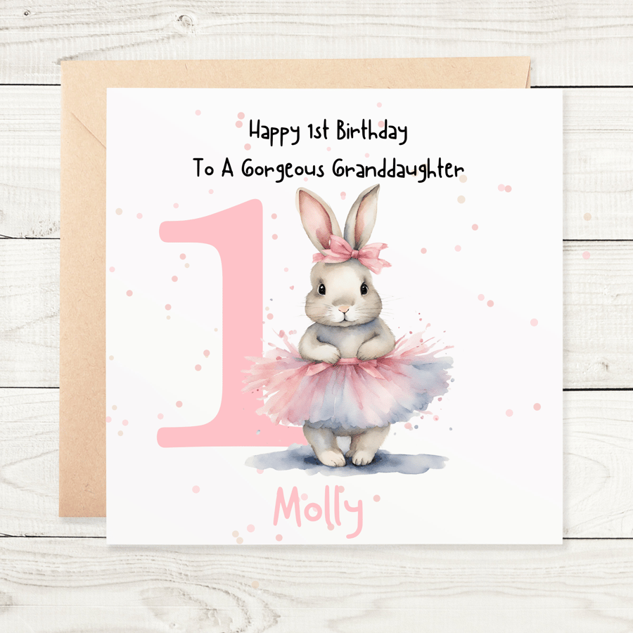 Personalised 1st Birthday Card, Granddaughter, Daughter, Niece